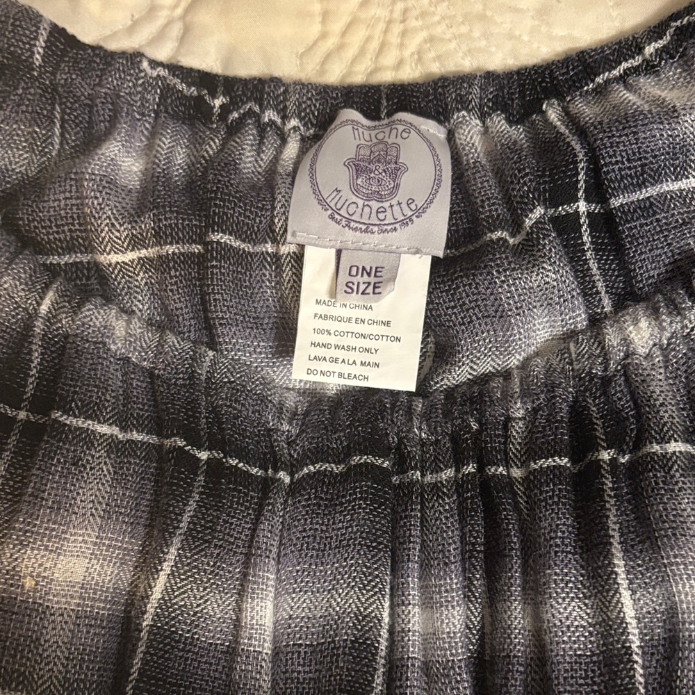 Lucette Black and White Plaid Top